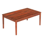 Rustic Acacia Wood Outdoor Coffee Table with Natural Grain Finish