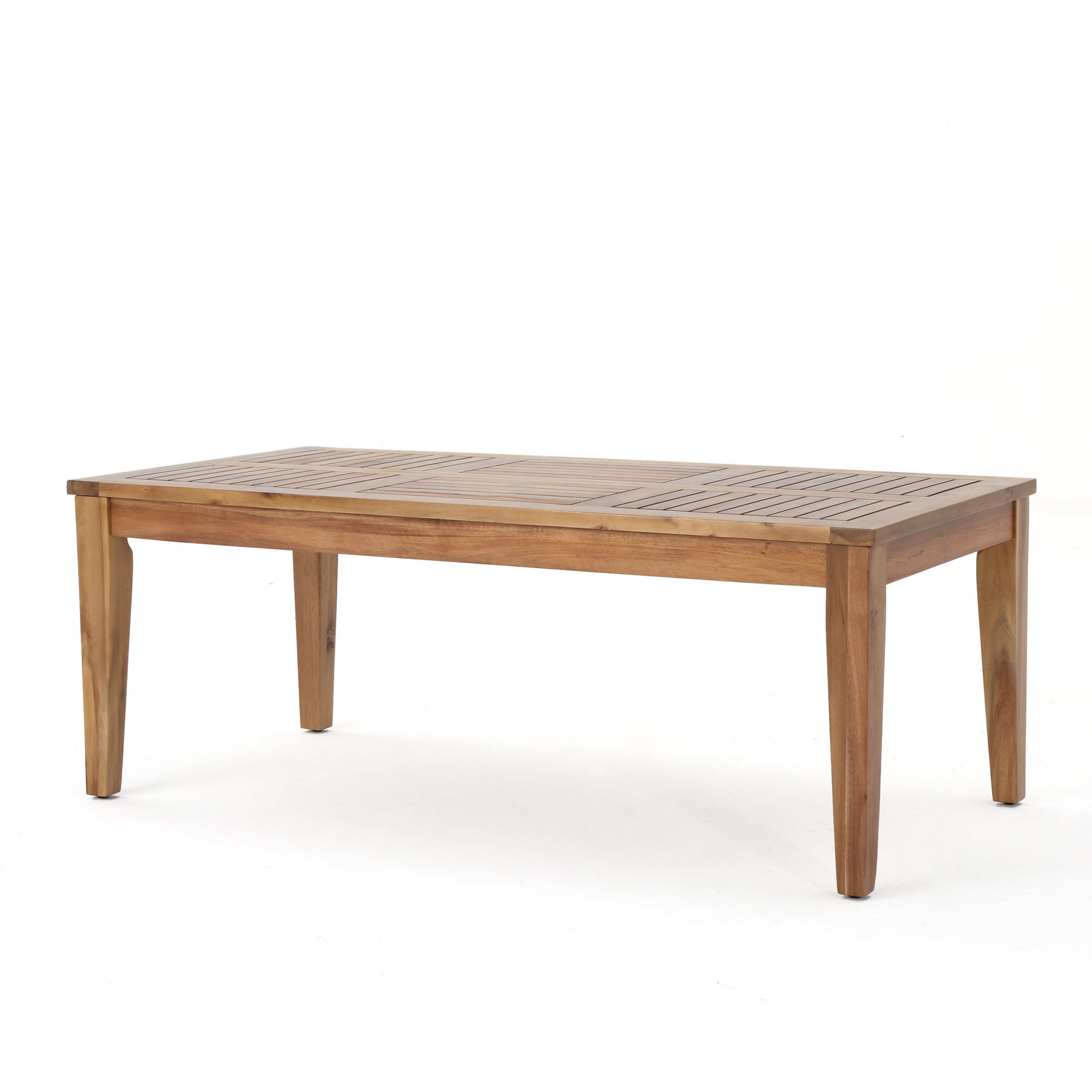 Rectangular Acacia Wood Outdoor Coffee Table with Slat Panel Top