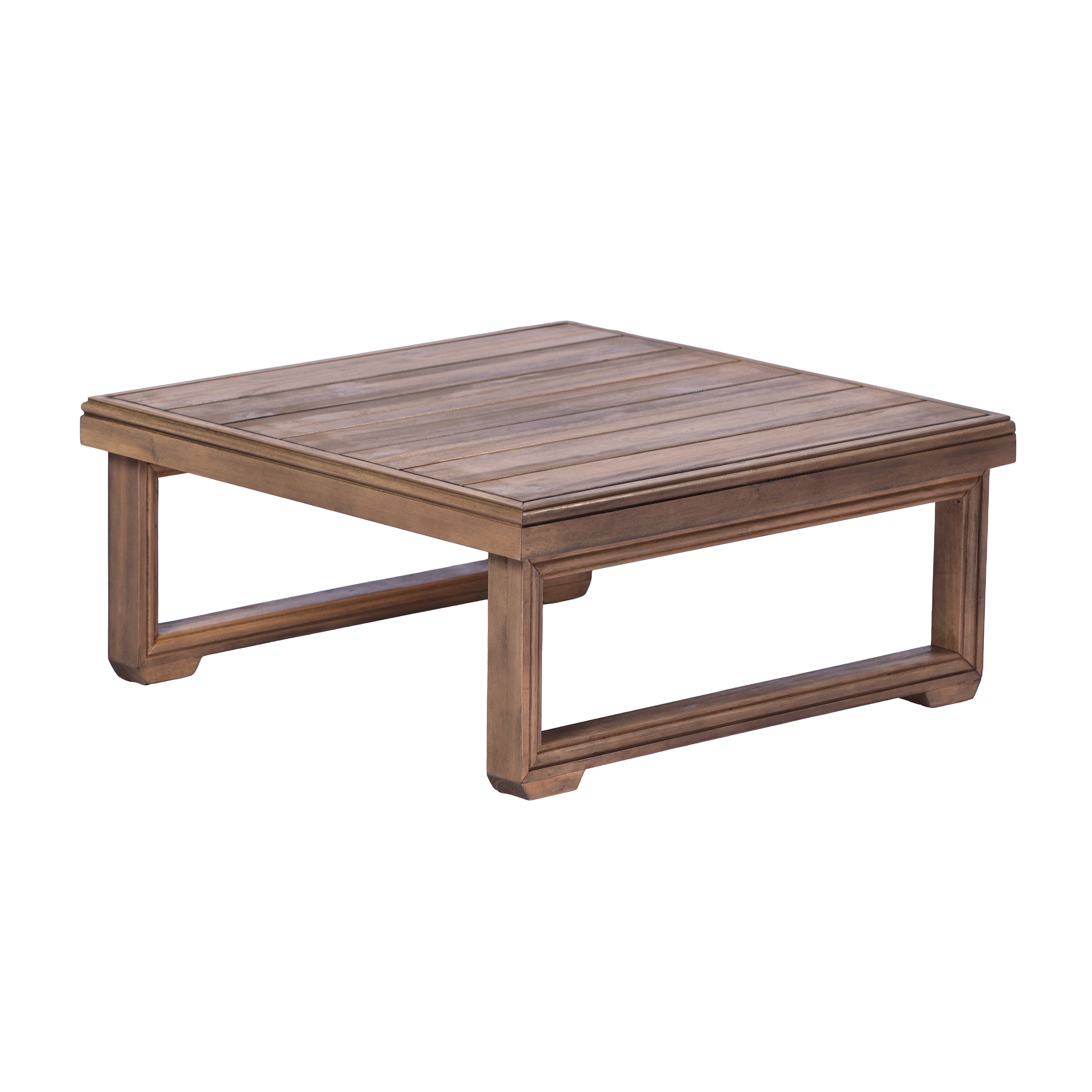 Acacia Wood Outdoor Coffee Table with Natural Wood Finish