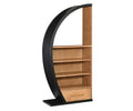 Solid Wood Half Bookcase with Shelves and Bottom Drawers