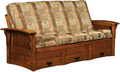 Amish Solid Wood Mission Style Futon with Dovetailed Storage Drawers