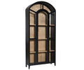 Solid Wood Tall Bookcase with Glass Door and Slim Profile