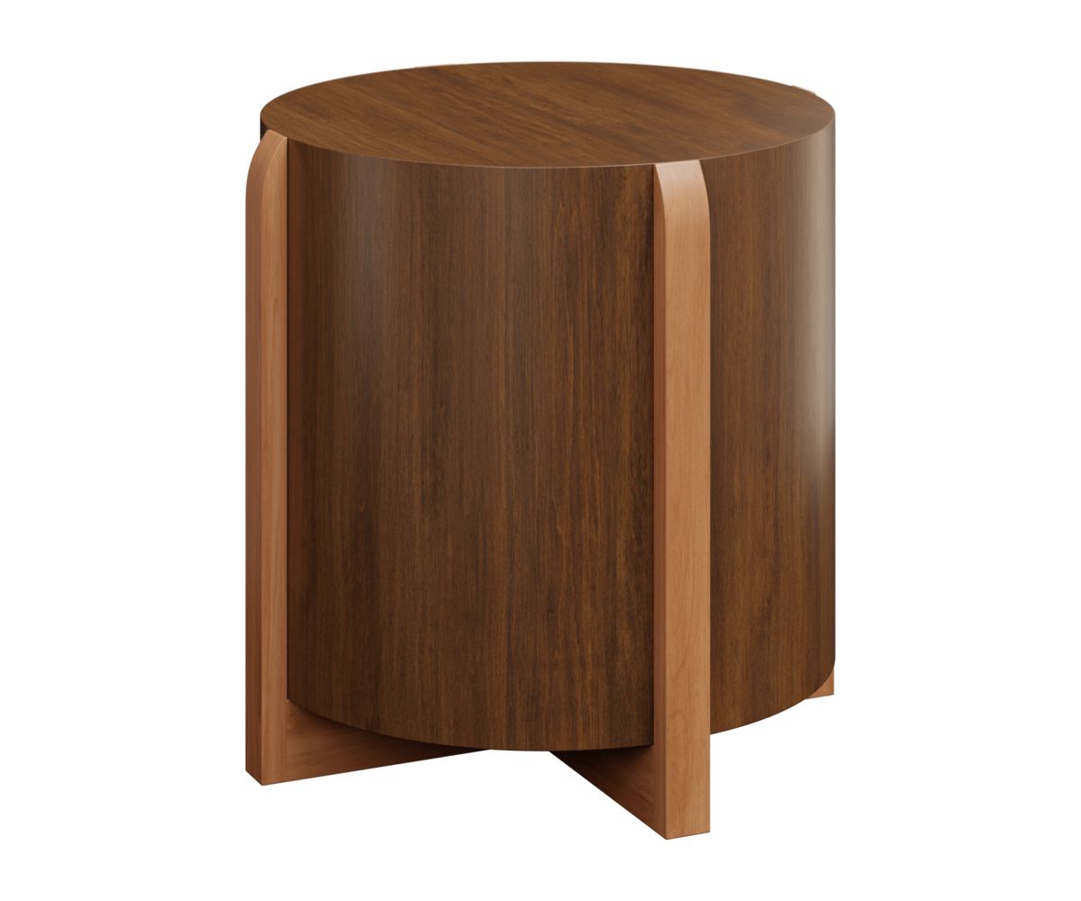 Amish Solid Wood Round End Table with Craftsman Detail