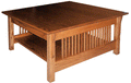 Solid Wood Square Coffee Table with Mission Style Design