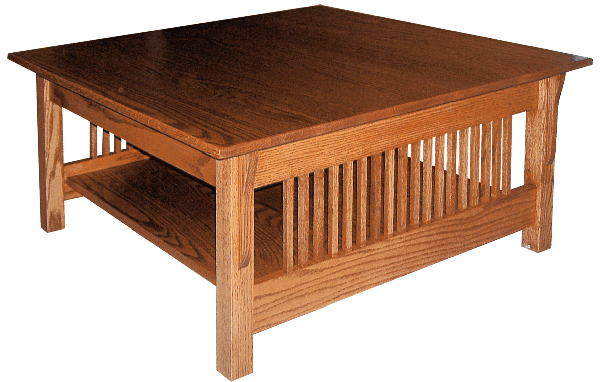 Solid Wood Square Coffee Table with Mission Style Design