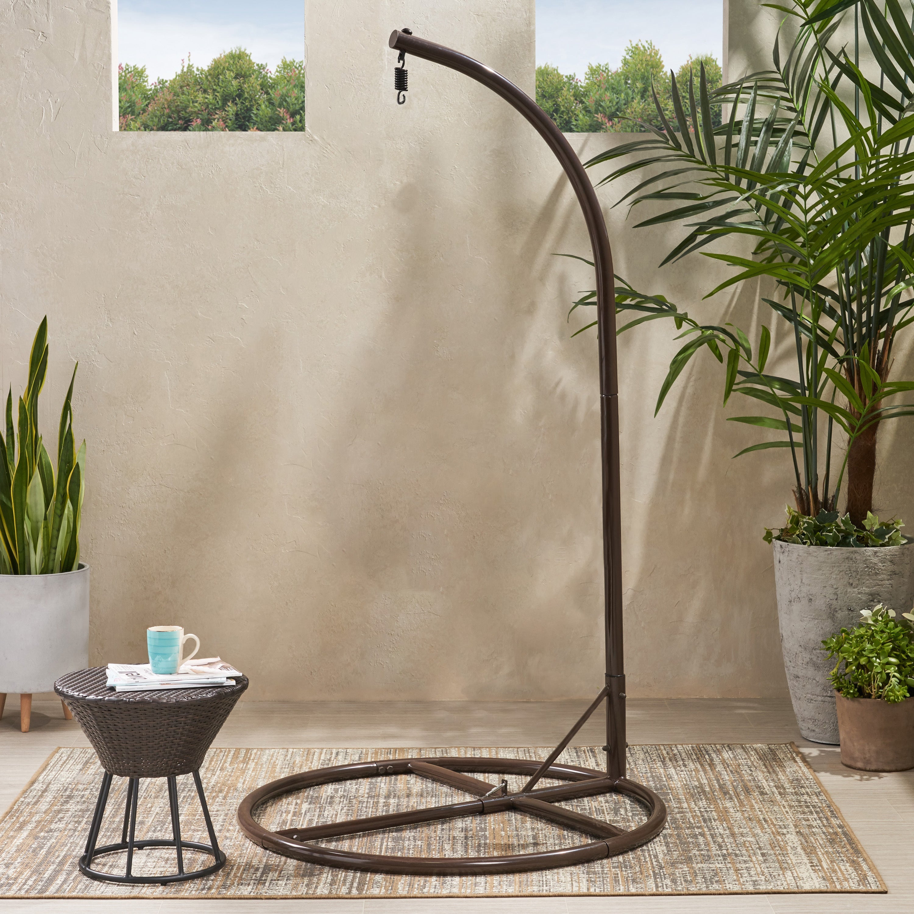 Durable Freestanding Hanging Chair Stand with Safety Belt and Hook