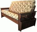 Solid Wood Spindle Style Full Size Futon Sofa with Aerolife Mattress