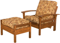 Amish Solid Wood Chair Futon with Ottoman and Aerolife Mattress