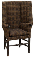 Upholstered Accent Chair with Brown Maple Wood Frame