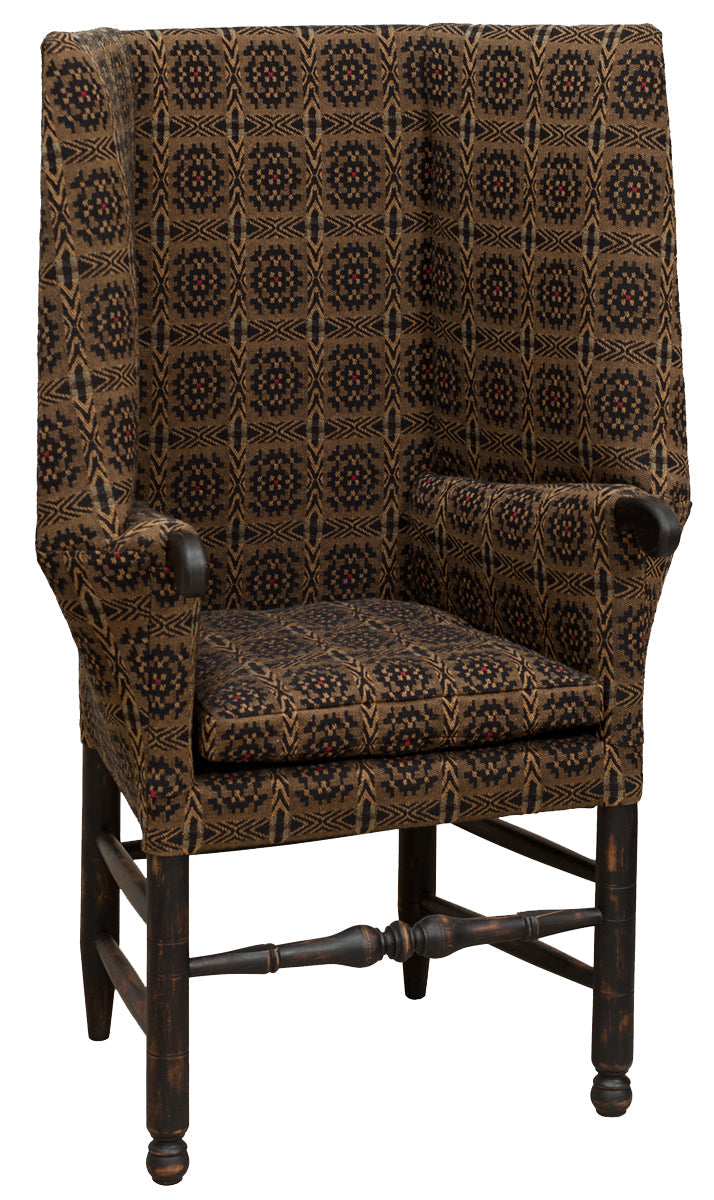 Upholstered Accent Chair with Brown Maple Wood Frame