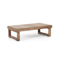 Outdoor Coffee Table with Slat Design and Sled Base