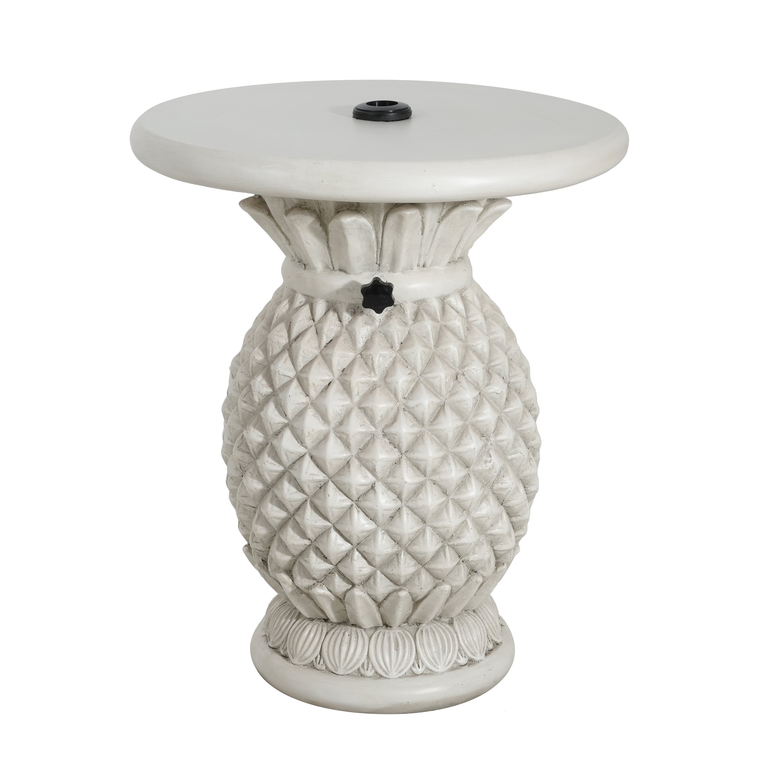 Outdoor Patio Pineapple-Shaped Side Table with Umbrella Base