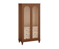 Solid Wood Tall Cabinet with Shelves and Three Drawers