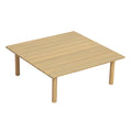 Acacia Wood Outdoor Square Coffee Table with Light Brown Finish