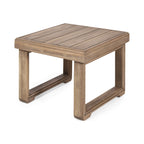 Table d'appoint d'extérieur en bois d'acacia au design rustique à lattes