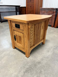Solid Wood Cabinet End Table with Dovetailed Drawer