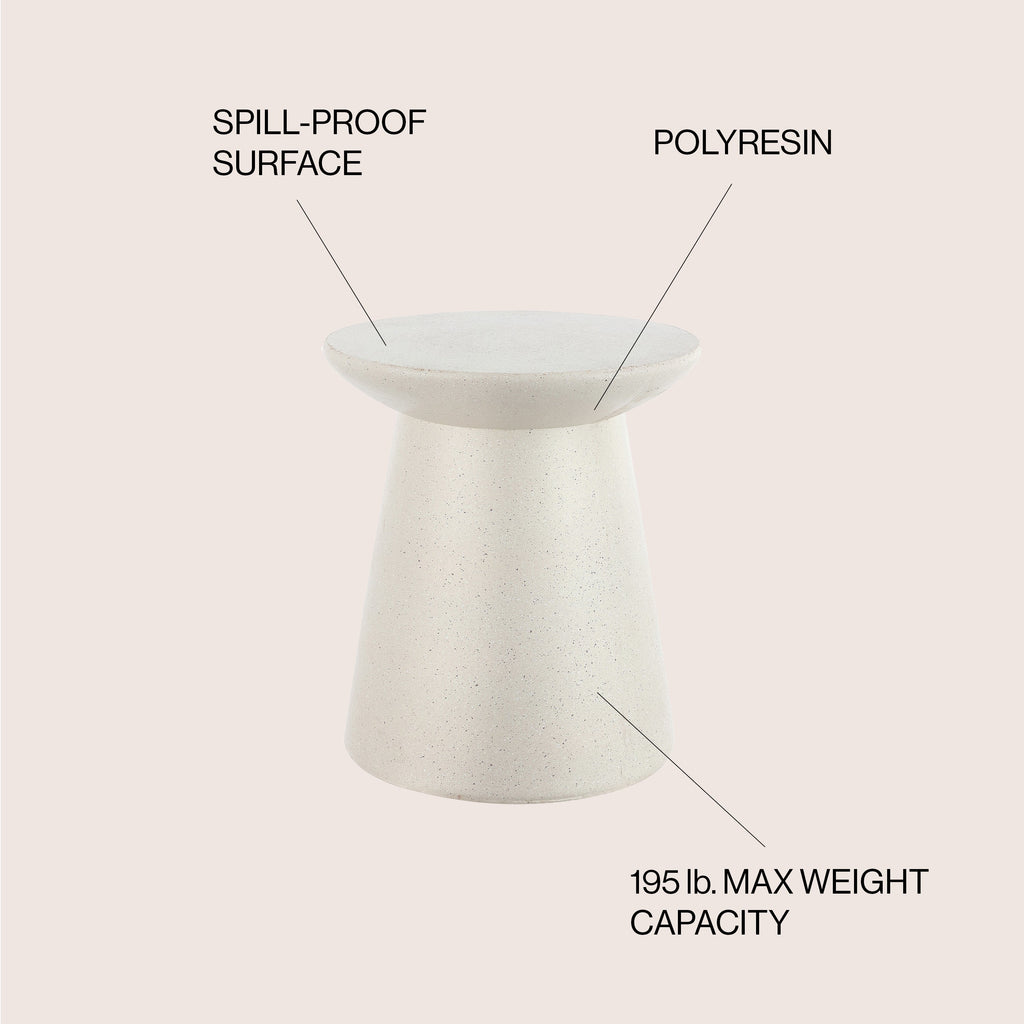 Minimalist Modern Drum Indoor/Outdoor Accent Table Pedestal