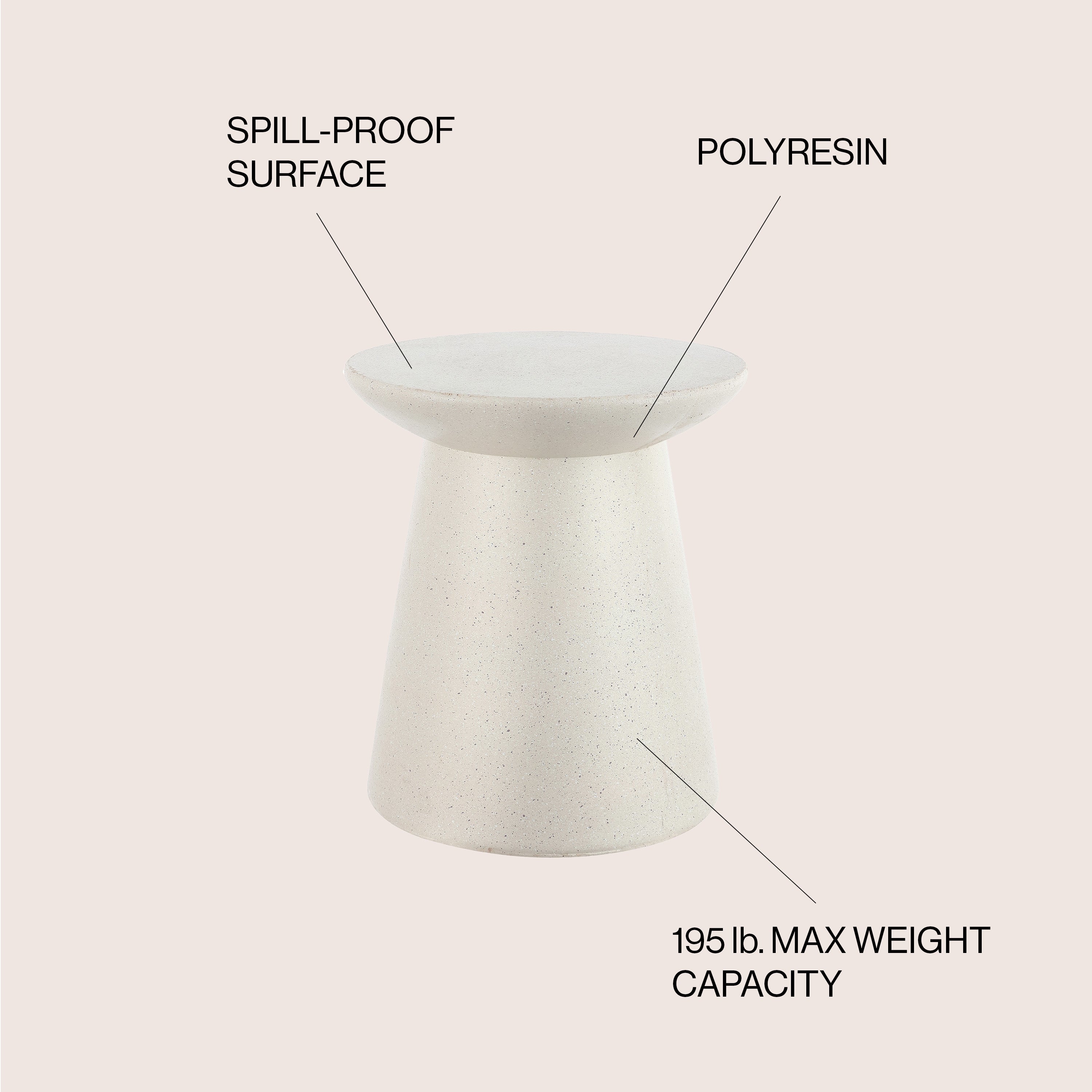 Minimalist Modern Drum Indoor/Outdoor Accent Table Pedestal
