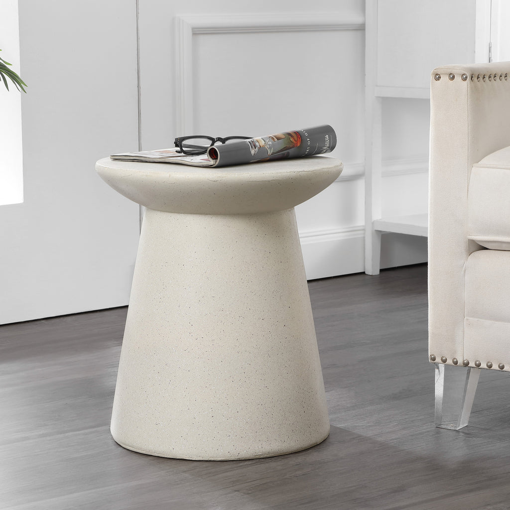 Minimalist Modern Drum Indoor/Outdoor Accent Table Pedestal