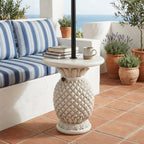 Outdoor Patio Pineapple-Shaped Side Table with Umbrella Base