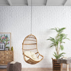 Outdoor/Indoor Wicker Hanging Swing Chair with Cushion