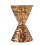 Handmade MGO Indoor/Outdoor Side Table with Gold Geometric Finish