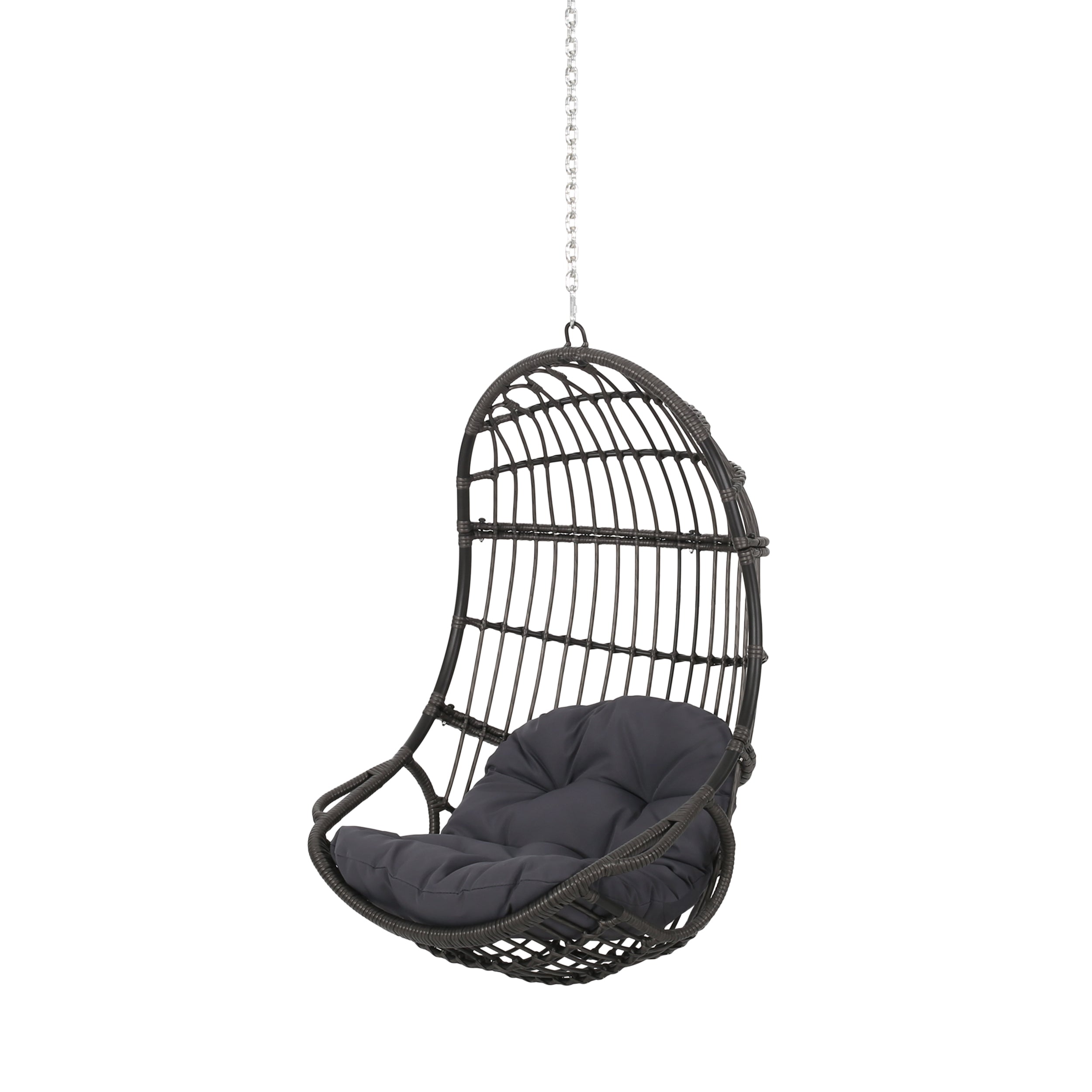 Outdoor/Indoor Wicker Hanging Swing Chair with Cushion