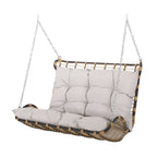 Outdoor Wicker Porch Swing with Cushions and Durable Frame