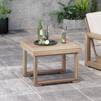 Table d'appoint d'extérieur en bois d'acacia au design rustique à lattes